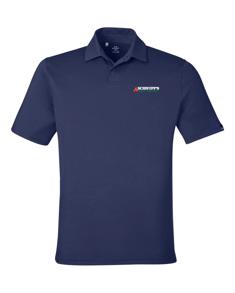 Variant Image for 1383255 - Under Armour Men's Recycled Polo - SGR LC/Sleeve - White 4C E - Website Schnupp's Grain Roasting