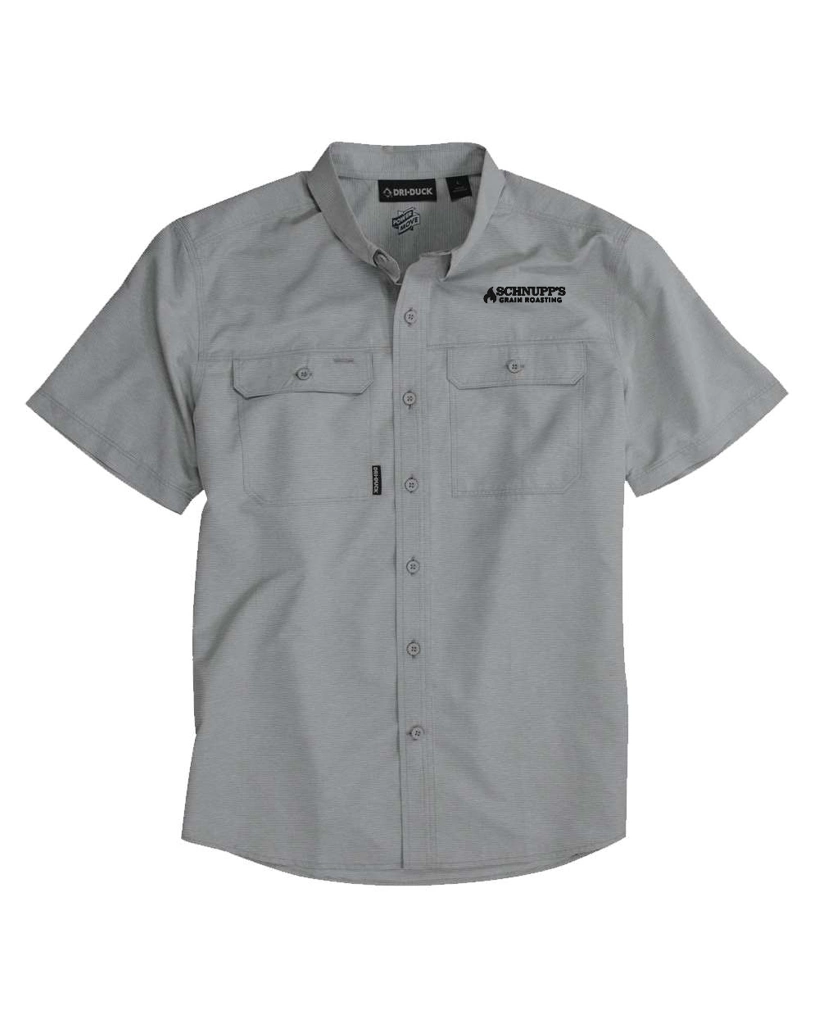 Variant Image for 4445 - DRI DUCK Men's Crossroad Woven Short Sleeve Shirt - SGR - LC/Sleeve - Black 1C - E - Website Schnupp's Grain Roasting