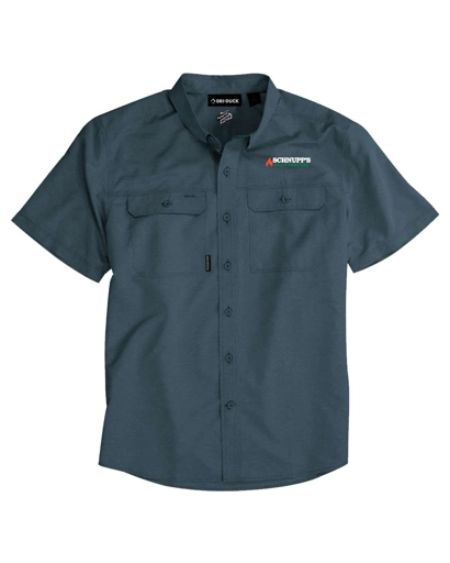 Variant Image for 4445 - DRI DUCK Men's Crossroad Woven Short Sleeve Shirt - SGR LC/Sleeve - White 4C E - Website Schnupp's Grain Roasting