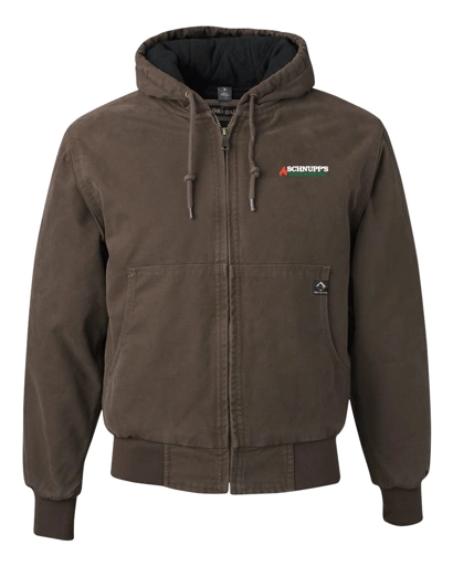 Variant Image for 5020 - DRI DUCK Men's Cheyenne Boulder Cloth™ Hooded Jacket with Tricot Quilt Lining - SGR LC/Sleeve - White 4C E - Website Schnupp's Grain Roasting