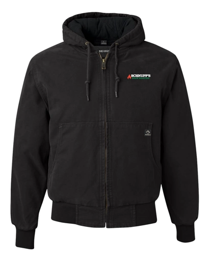 Variant Image for 5020T - DRI DUCK Men's Tall Cheyenne Boulder Cloth™ Hooded Jacket with Tricot Quilt Lining - SGR LC/Sleeve - White 4C E - Website Schnupp's Grain Roasting