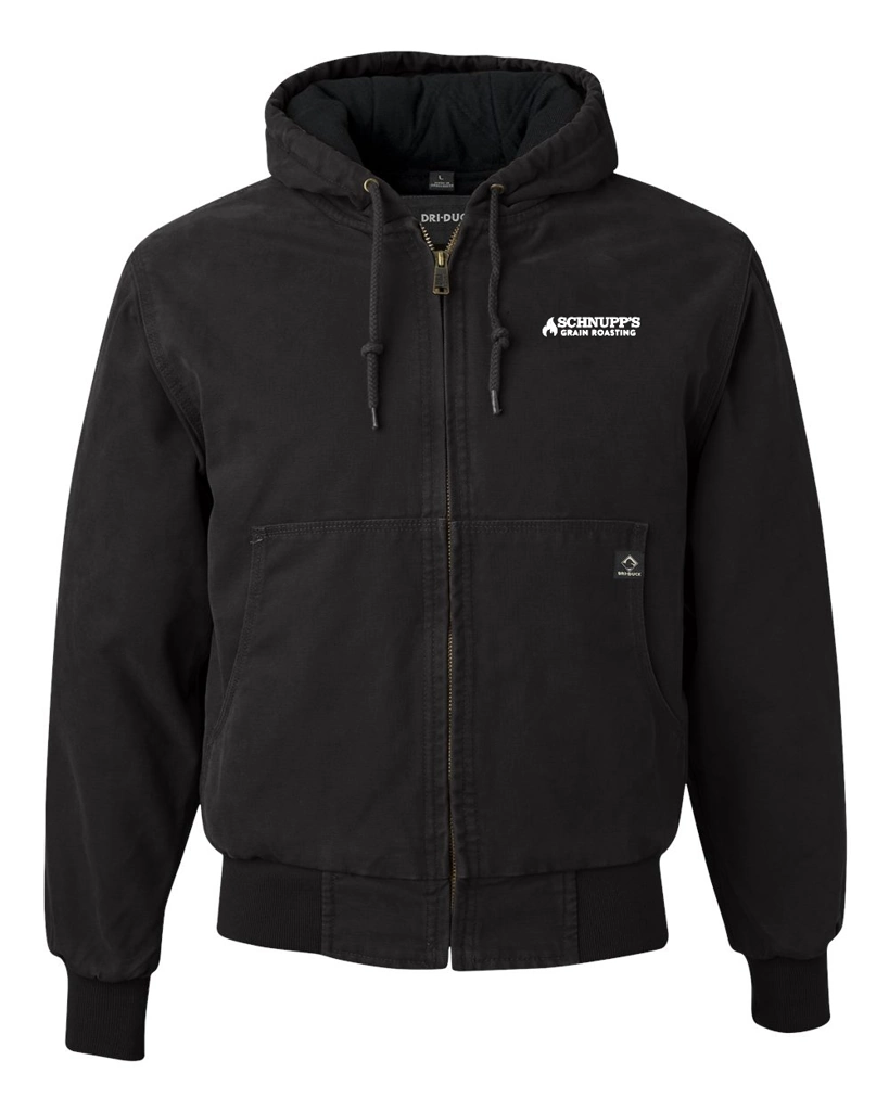 Variant Image for 5020T - DRI DUCK Men's Tall Cheyenne Boulder Cloth™ Hooded Jacket with Tricot Quilt Lining - SGR - LC/Sleeve - White 1C - E - Website Schnupp's Grain Roasting