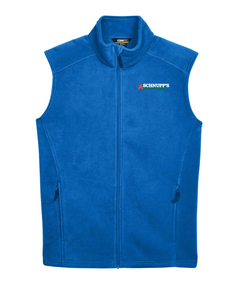Variant Image for 88191 - CORE365 Men's Journey Fleece Vest - SGR LC/Sleeve - White 4C E - Website Schnupp's Grain Roasting