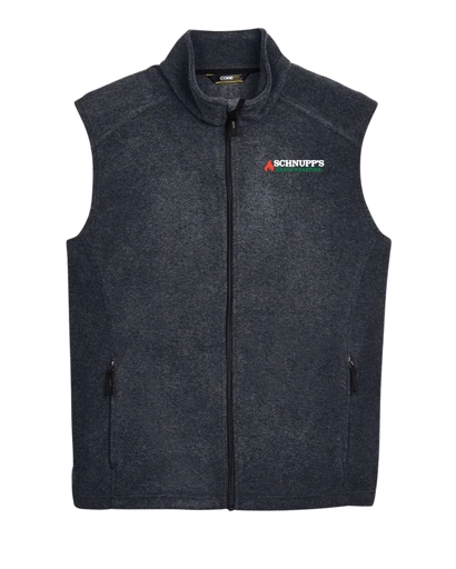 Variant Image for 88191 - CORE365 Men's Journey Fleece Vest - SGR LC/Sleeve - White 4C E - Website Schnupp's Grain Roasting