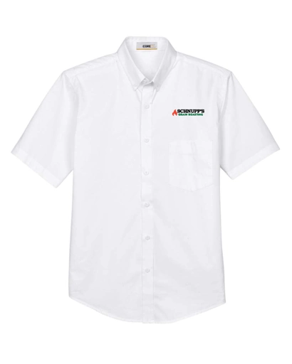 Variant Image for 88194 - CORE365 Men's Optimum Short Sleeve Twill Dress Shirt - SGR LC/Sleeve - Black 4C - E - Website Schnupp's Grain Roasting