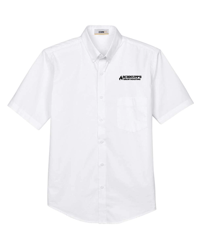 Variant Image for 88194 - CORE365 Men's Optimum Short Sleeve Twill Dress Shirt - SGR - LC/Sleeve - Black 1C - E - Website Schnupp's Grain Roasting