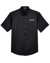 Variant Image for 88194T - CORE365 Men's Tall Optimum Short Sleeve Twill Dress Shirt - SGR LC/Sleeve - White 4C E - Website Schnupp's Grain Roasting