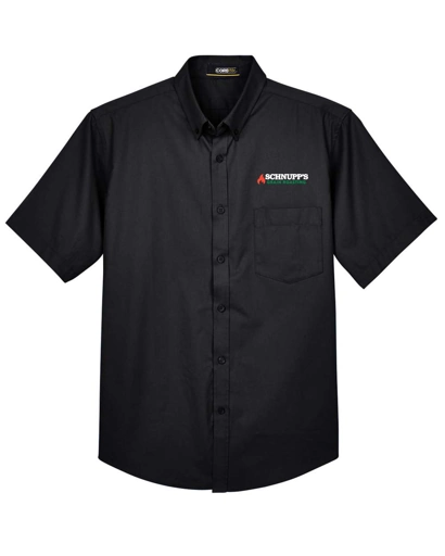 Variant Image for 88194T - CORE365 Men's Tall Optimum Short Sleeve Twill Dress Shirt - SGR LC/Sleeve - White 4C E - Website Schnupp's Grain Roasting