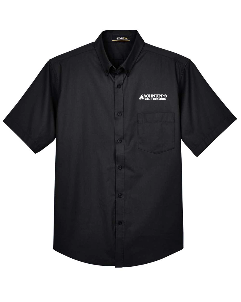 Variant Image for 88194T - CORE365 Men's Tall Optimum Short Sleeve Twill Dress Shirt - SGR - LC/Sleeve - White 1C - E - Website Schnupp's Grain Roasting