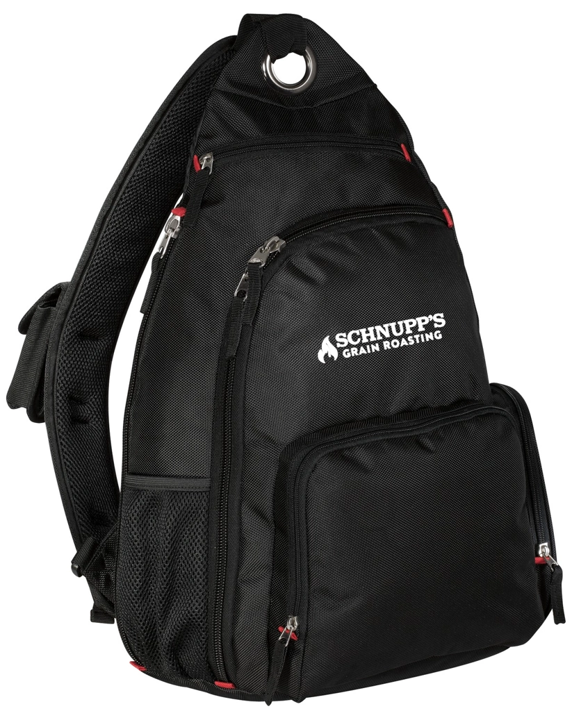 Variant Image for BG112 - Port Authority® Sling Pack - SGR - LC/Sleeve - White 1C - E - Website Schnupp's Grain Roasting