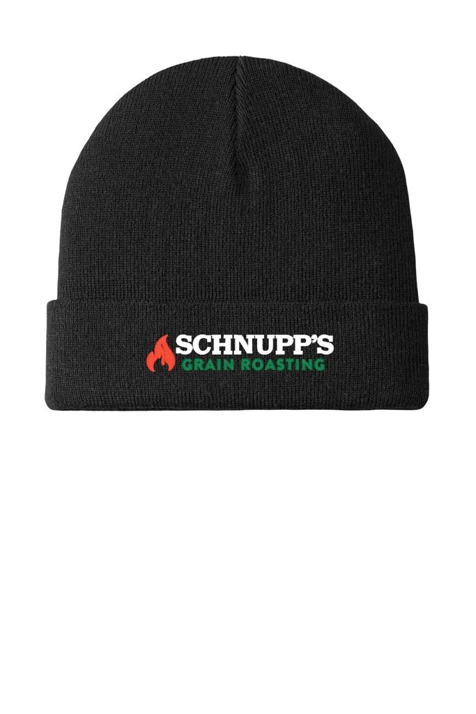 Variant Image for C939 - Port Authority ® Knit Cuff Beanie - SGR LC/Sleeve - White 4C E - Website Schnupp's Grain Roasting