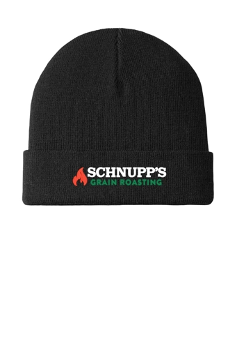 Variant Image for C939 - Port Authority ® Knit Cuff Beanie - SGR LC/Sleeve - White 4C E - Website Schnupp's Grain Roasting