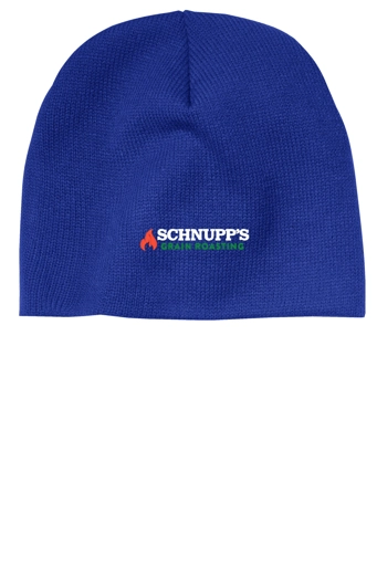 Variant Image for CP91 - Port & Co™ Beanie Cap - SGR LC/Sleeve - White 4C E - Website Schnupp's Grain Roasting