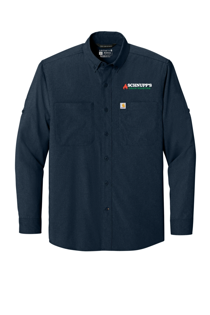 Variant Image for CT107106 - Carhartt Force® Sun Defender™ Long Sleeve Shirt - SGR LC/Sleeve - White 4C E - Website Schnupp's Grain Roasting