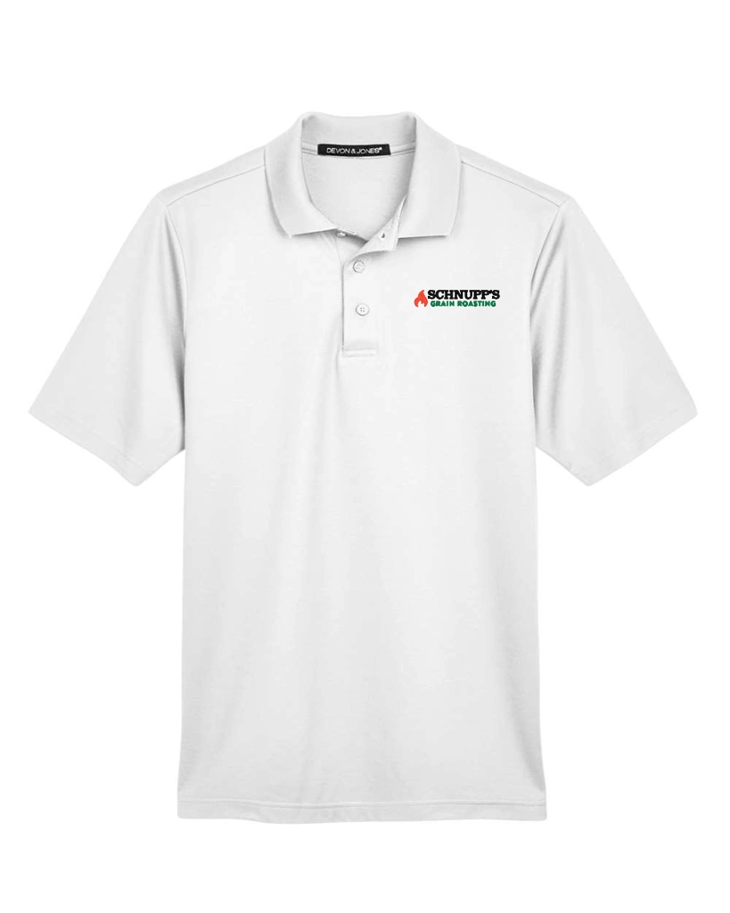 Variant Image for DG20 - Devon & Jones Men's CrownLux Performance® Plaited Polo - SGR LC/Sleeve - Black 4C - E - Website Schnupp's Grain Roasting