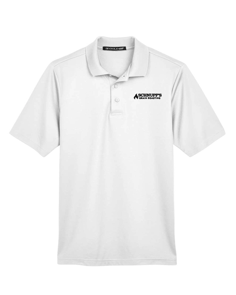Variant Image for DG20 - Devon & Jones Men's CrownLux Performance® Plaited Polo - SGR - LC/Sleeve - Black 1C - E - Website Schnupp's Grain Roasting