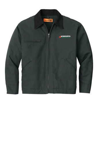 Variant Image for J763 - CornerStone® Duck Cloth Work Jacket - SGR LC/Sleeve - White 4C E - Website Schnupp's Grain Roasting