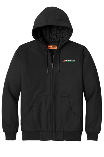 Variant Image for J763H - CornerStone® Duck Cloth Hooded Work Jacket - SGR LC/Sleeve - White 4C E - Website Schnupp's Grain Roasting