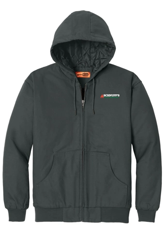 Variant Image for J763H - CornerStone® Duck Cloth Hooded Work Jacket - SGR LC/Sleeve - White 4C E - Website Schnupp's Grain Roasting