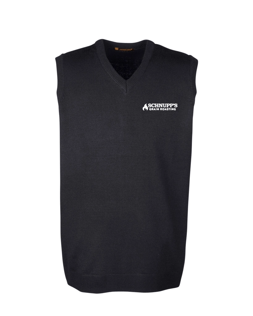 Variant Image for M415 - Harriton Men's Pilbloc™ V-Neck Sweater Vest - SGR - LC/Sleeve - White 1C - E - Website Schnupp's Grain Roasting