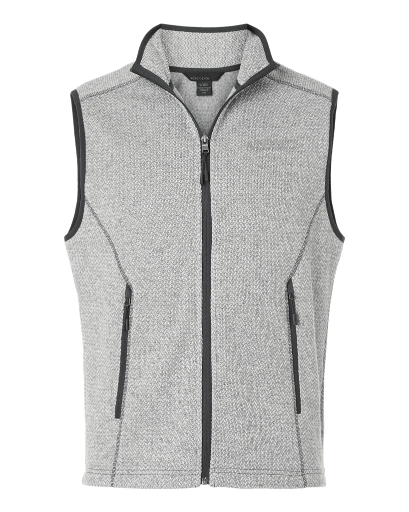 Variant Image for NE731 - North End Men's Jasper Jacquard Fleece Vest - SGR -Tone on Tone E - Website Schnupp's Grain Roasting