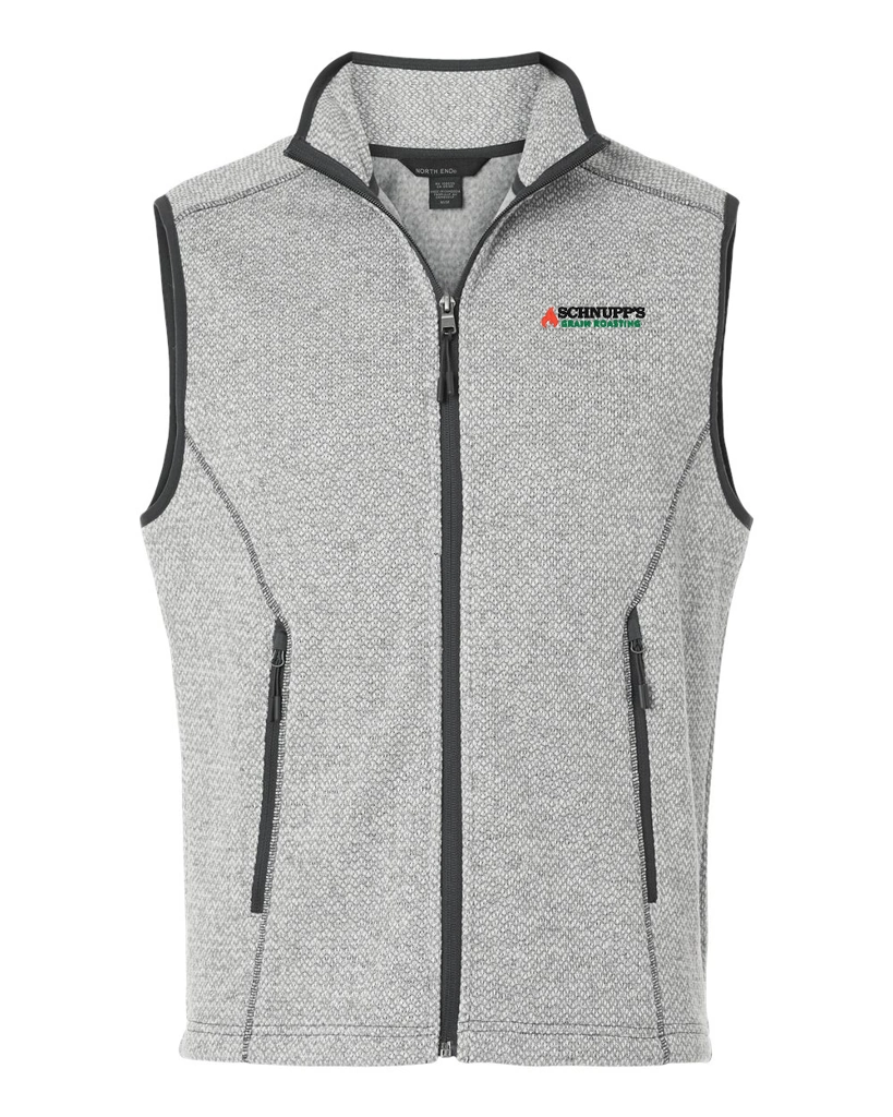 Variant Image for NE731 - North End Men's Jasper Jacquard Fleece Vest - SGR LC/Sleeve - Black 4C - E - Website Schnupp's Grain Roasting