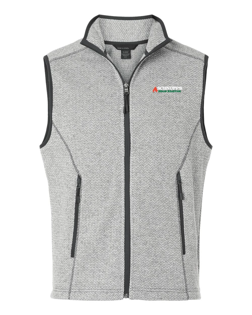 Variant Image for NE731 - North End Men's Jasper Jacquard Fleece Vest - SGR LC/Sleeve - White 4C E - Website Schnupp's Grain Roasting