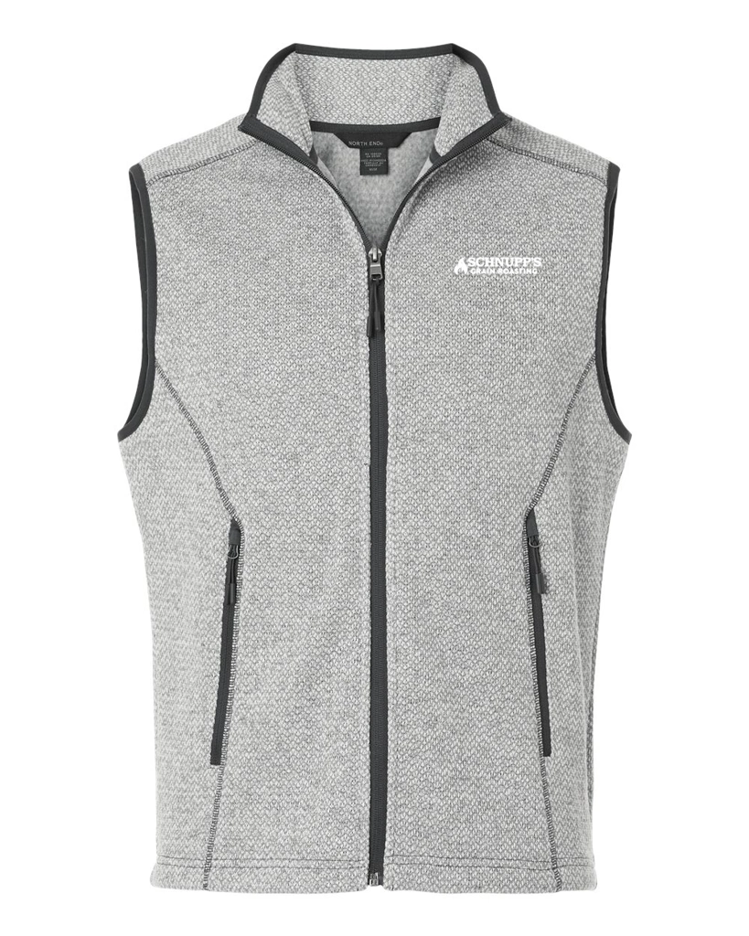 Variant Image for NE731 - North End Men's Jasper Jacquard Fleece Vest - SGR - LC/Sleeve - White 1C - E - Website Schnupp's Grain Roasting