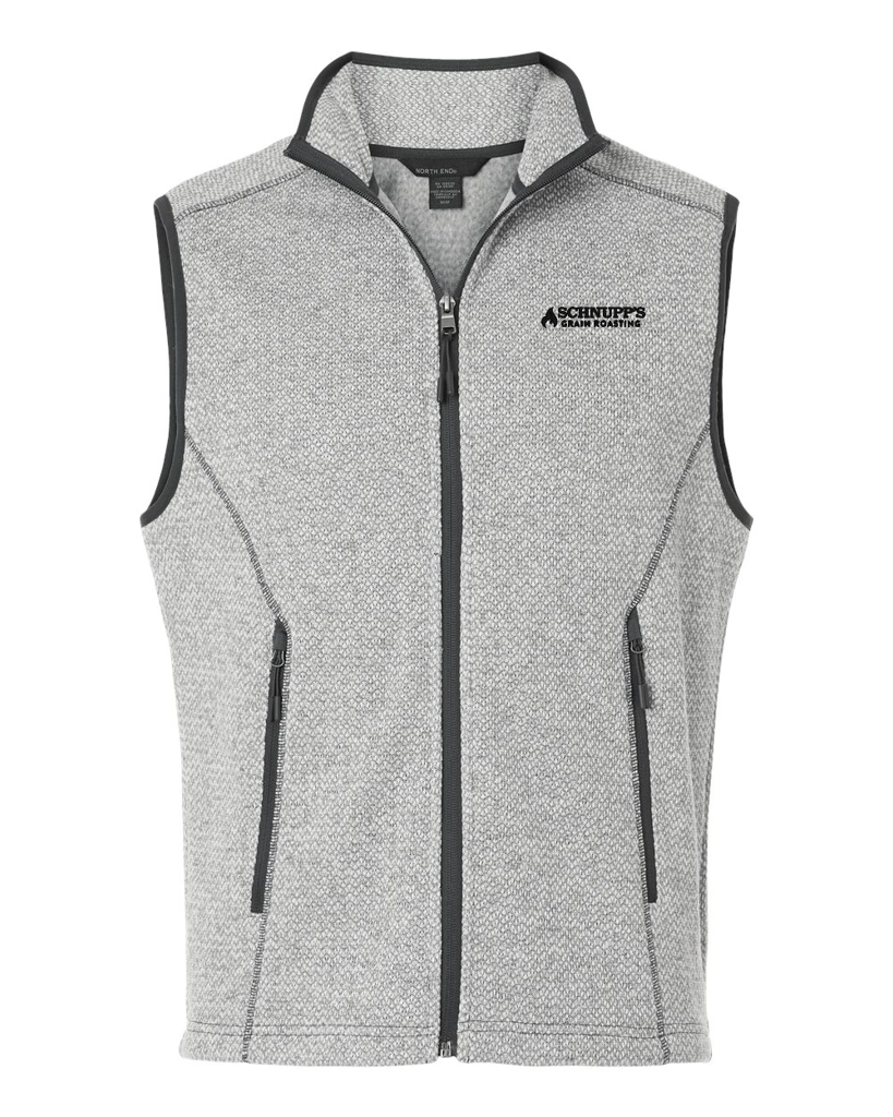 Variant Image for NE731 - North End Men's Jasper Jacquard Fleece Vest - SGR - LC/Sleeve - Black 1C - E - Website Schnupp's Grain Roasting