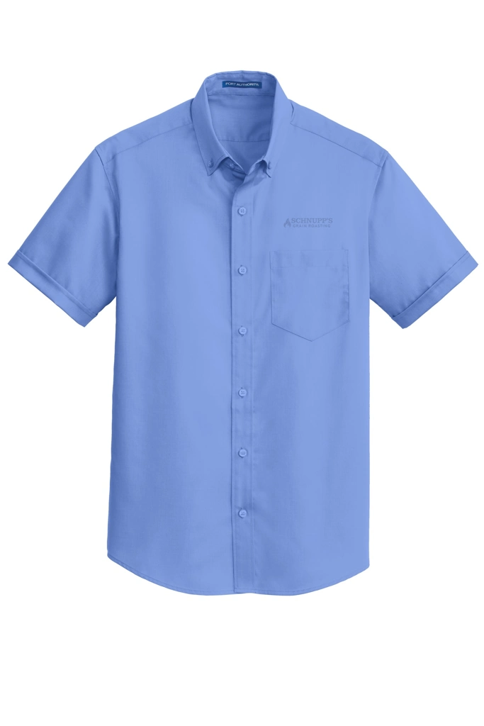 Variant Image for S664 - Port Authority® Short Sleeve SuperPro™ Twill Shirt - SGR -Tone on Tone E - Website Schnupp's Grain Roasting