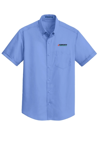 Variant Image for S664 - Port Authority® Short Sleeve SuperPro™ Twill Shirt - SGR LC/Sleeve - Black 4C - E - Website Schnupp's Grain Roasting