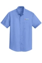 Variant Image for S664 - Port Authority® Short Sleeve SuperPro™ Twill Shirt - SGR LC/Sleeve - White 4C E - Website Schnupp's Grain Roasting