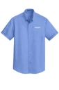 Variant Image for S664 - Port Authority® Short Sleeve SuperPro™ Twill Shirt - SGR - LC/Sleeve - White 1C - E - Website Schnupp's Grain Roasting