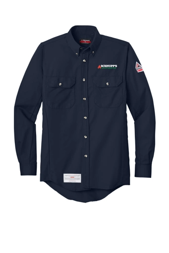 Variant Image for SLU2 Bulwark® EXCEL FR® ComforTouch® Dress Uniform Shirt - SGR LC/Sleeve - White 4C E - Website Schnupp's Grain Roasting
