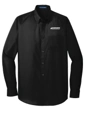Variant Image for W100 - Port Authority® Long Sleeve Carefree Poplin Shirt - SGR - LC/Sleeve - White 1C - E - Website Schnupp's Grain Roasting
