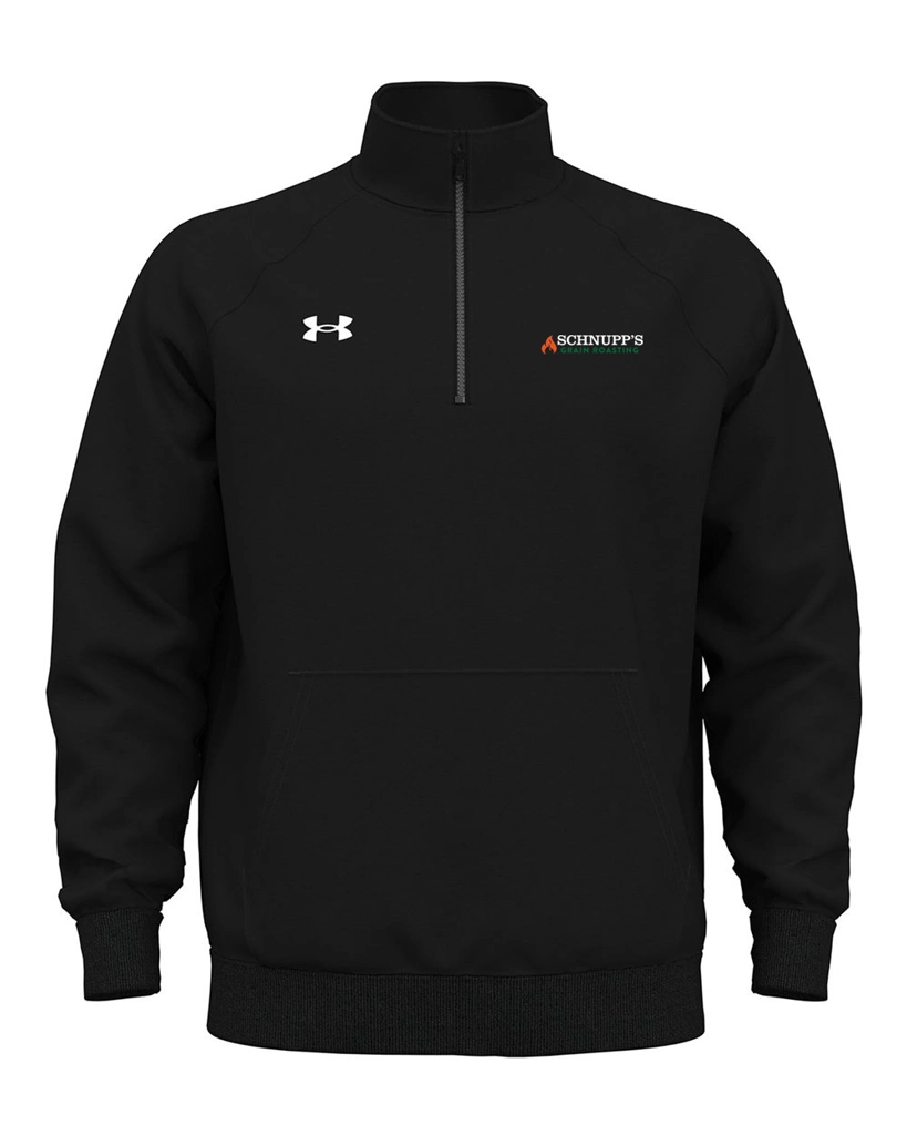 Variant Image for 1386016 - Under Armour - Men's Rival Fleece Quarter-Zip Pullover - SGR LC/Back - White 4C - D - Website Schnupp's Grain Roasting