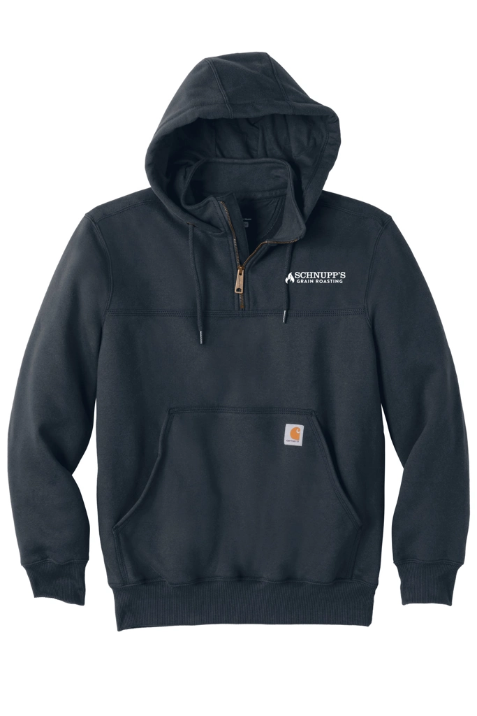 Variant Image for CT100617 - Carhartt® Rain Defender® Paxton Heavyweight Hooded Zip Mock Sweatshirt - SGR LC/Back - White 1C - D - Website Schnupp's Grain Roasting