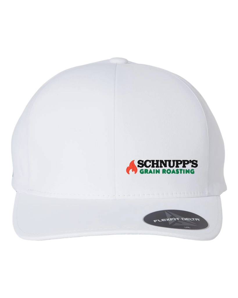 Variant Image for 180 - Flexfit Delta® Seamless Cap - SGR LC/Sleeve - Black 4C - E - Website Schnupp's Grain Roasting