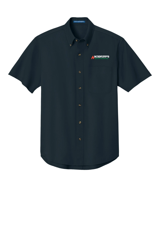 Variant Image for S500T - Port Authority® Short Sleeve Twill Shirt - SGR LC/Sleeve - White 4C E - Website Schnupp's Grain Roasting