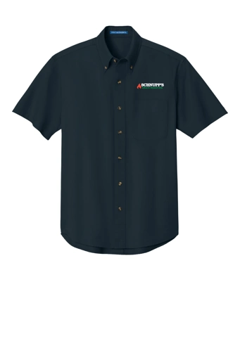 Variant Image for S500T - Port Authority® Short Sleeve Twill Shirt - SGR LC/Sleeve - White 4C E - Website Schnupp's Grain Roasting