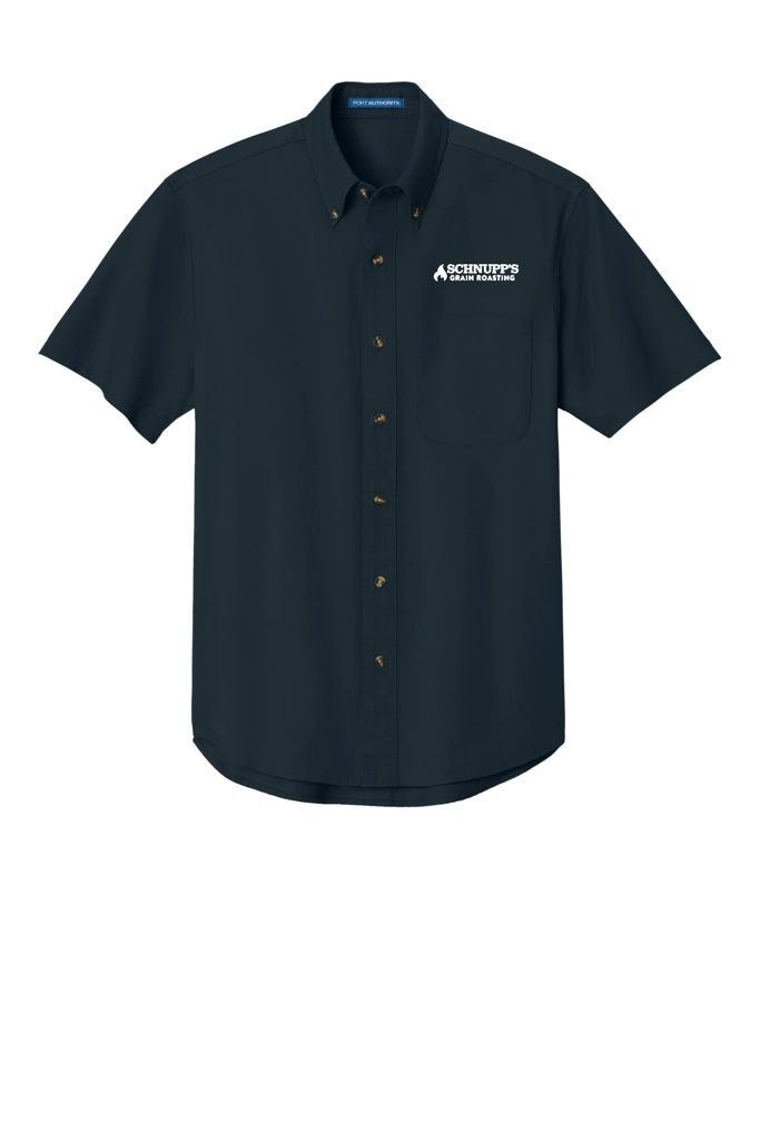 Variant Image for S500T - Port Authority® Short Sleeve Twill Shirt - SGR - LC/Sleeve - White 1C - E - Website Schnupp's Grain Roasting