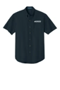 Variant Image for S500T - Port Authority® Short Sleeve Twill Shirt - SGR - LC/Sleeve - White 1C - E - Website Schnupp's Grain Roasting