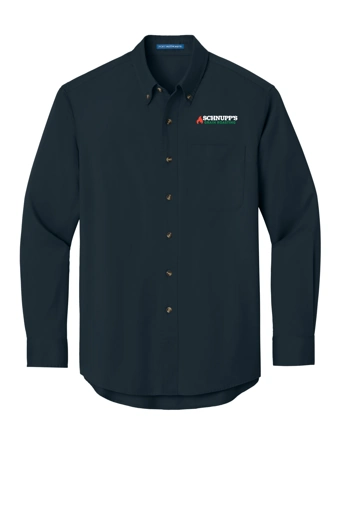 Variant Image for S600T - Port Authority® Long Sleeve Twill Shirt - SGR LC/Sleeve - White 4C E - Website Schnupp's Grain Roasting