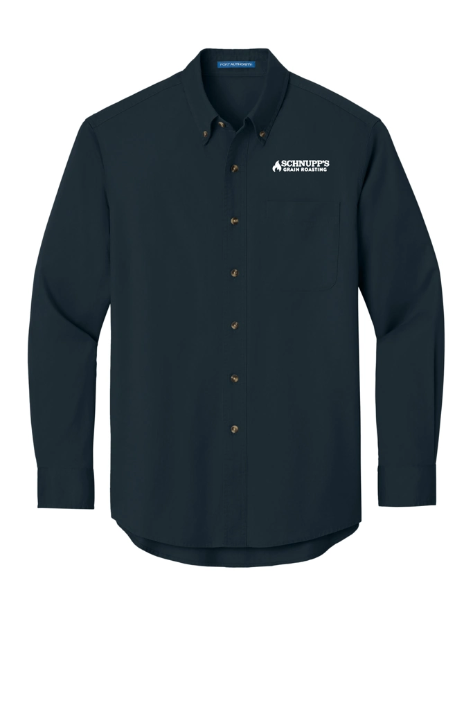 Variant Image for S600T - Port Authority® Long Sleeve Twill Shirt - SGR - LC/Sleeve - White 1C - E - Website Schnupp's Grain Roasting