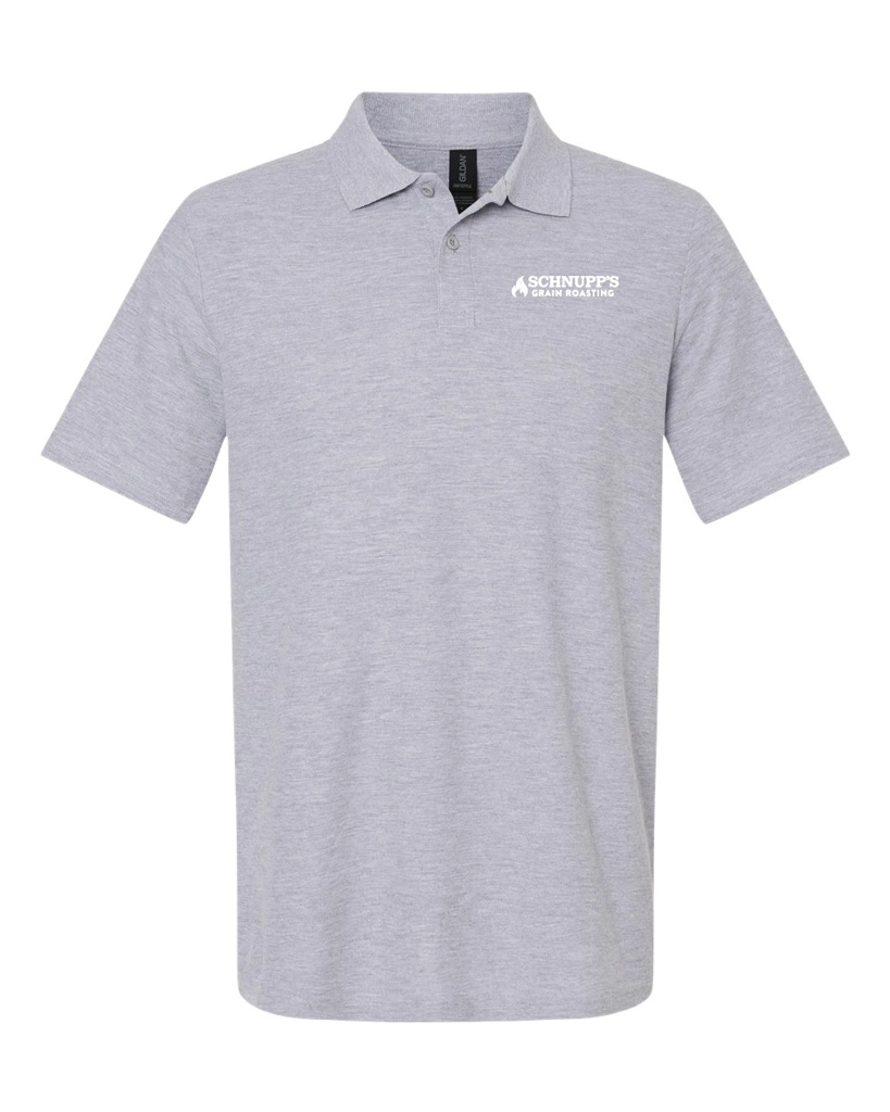 Variant Image for 64800 - Gildan® Softstyle® Pique Polo - SGR - LC/Sleeve - White 1C - E - Website Schnupp's Grain Roasting