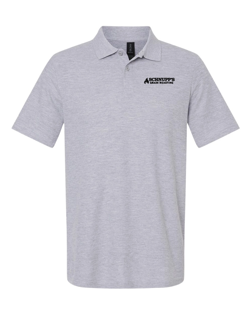 Variant Image for 64800 - Gildan® Softstyle® Pique Polo - SGR - LC/Sleeve - Black 1C - E - Website Schnupp's Grain Roasting
