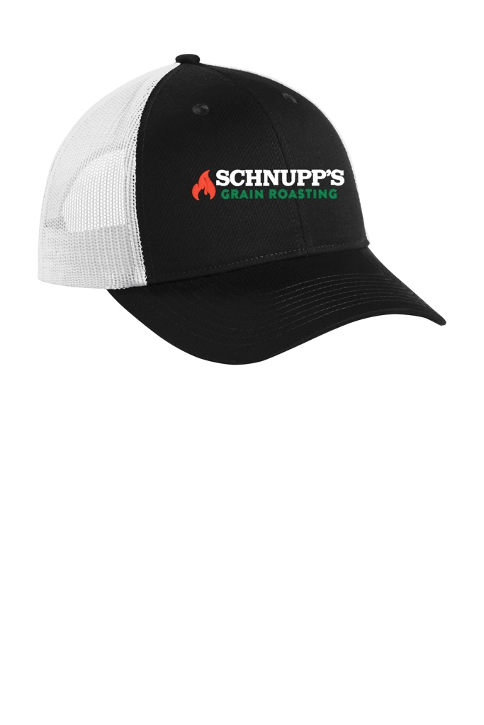 Variant Image for C402LP - Port Authority® Low-Profile Snapback Trucker Cap - SGR Hat FF - White 4C - E - Website Schnupp's Grain Roasting