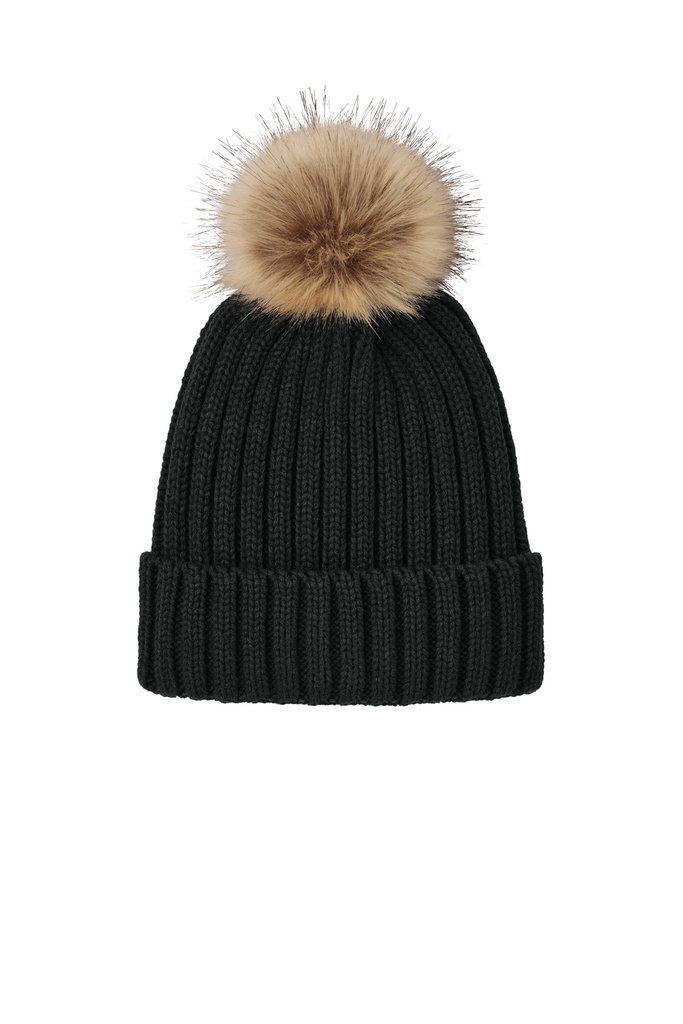 C990 - Port Authority® Faux Fur Pom Beanie
