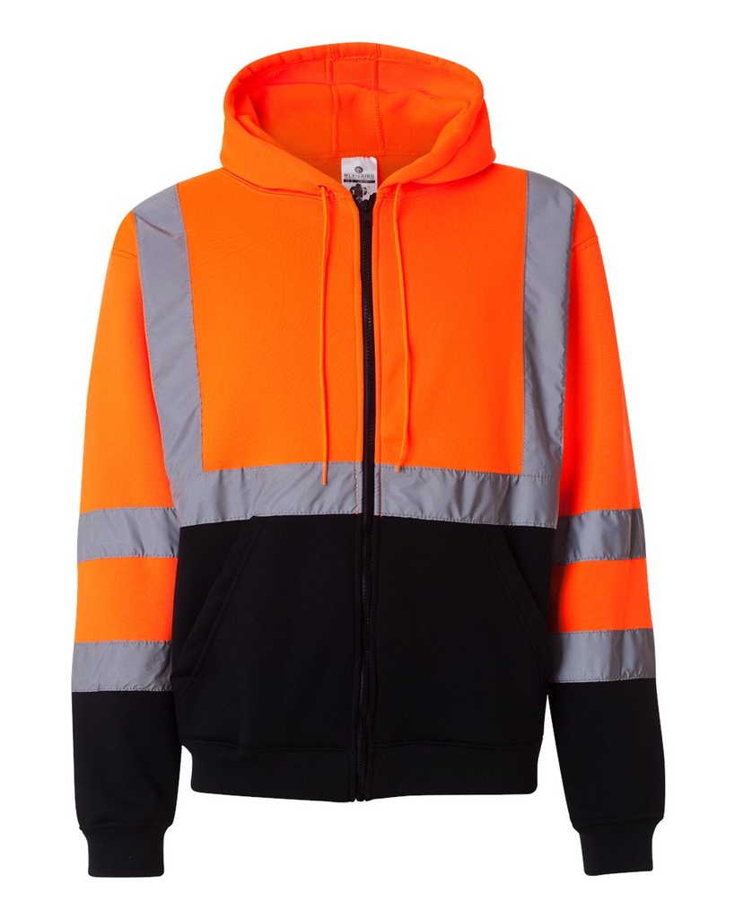 JS102-103 - Kishigo Unisex Hi-Vis Full-Zip Hooded Sweatshirt